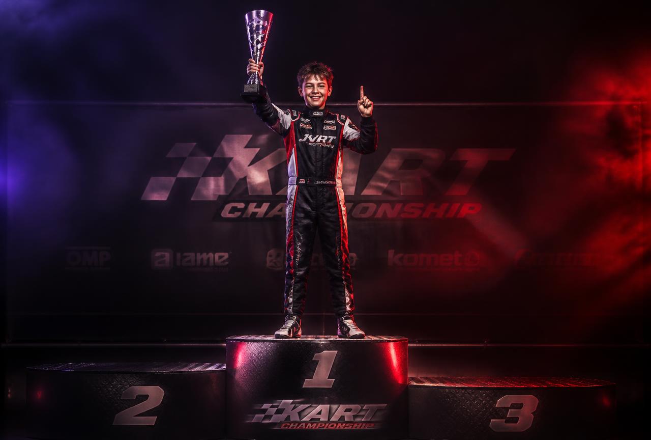 Kart racer on the podium